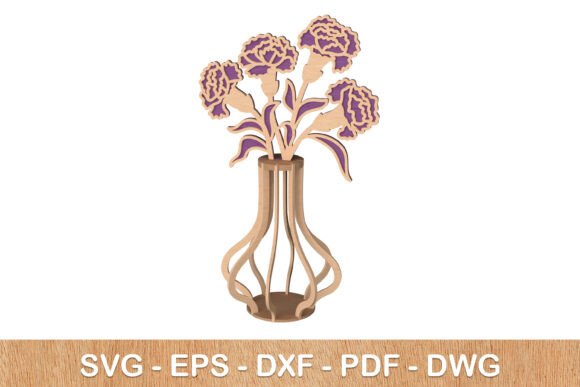 3D Carnation Vase Laser Cut File for Elegant Projects