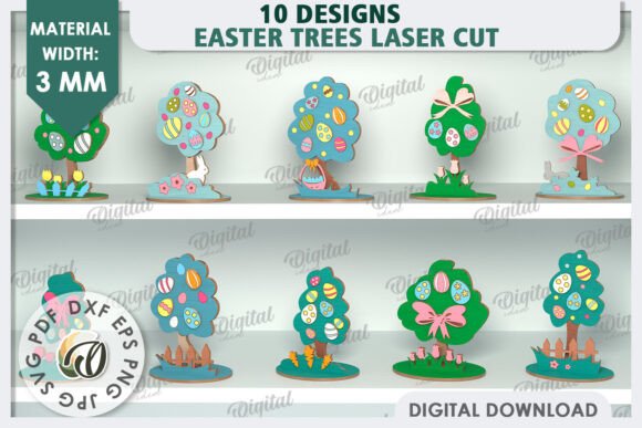 Beautiful 3D Easter Trees Laser Cut Bundle