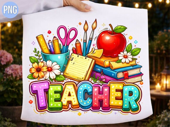 Bright 3D Teacher School Supplies PNG for Creative Projects