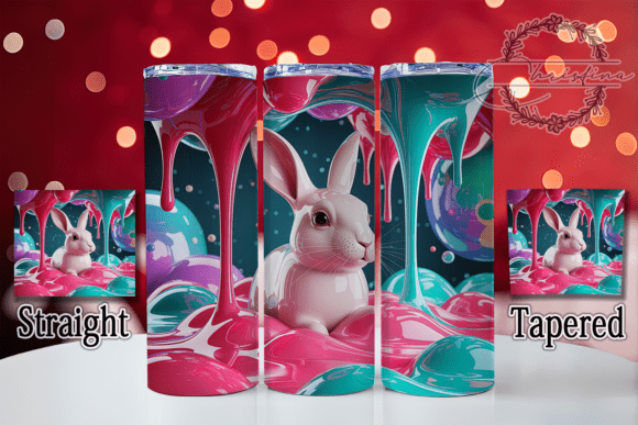 Charming 3D Inflated Easter Bunny Tumbler Design