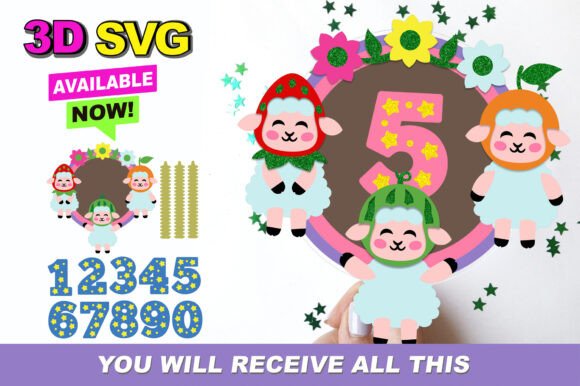 Charming 3D SVG for Baby Sheep Cake Toppers