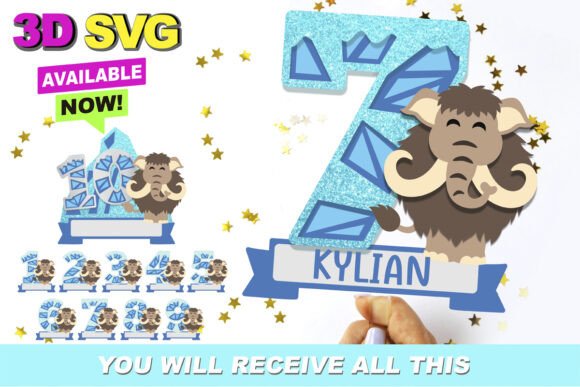 Ice Age Numbers Topper 3D SVG: Instant Download for Your Crafts