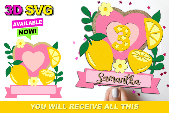 Lemon Cake Topper 3D SVG: Instant Download for Cricut