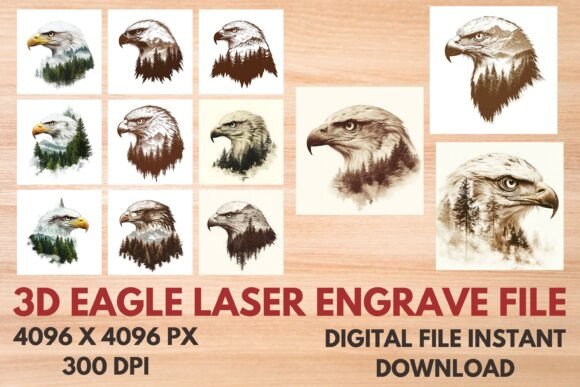 Stunning 3D Eagle Laser Engrave File for Creative Projects