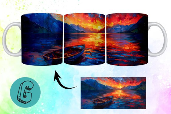 Stunning 3D Oil Paint Mug Wrap for Creative Projects